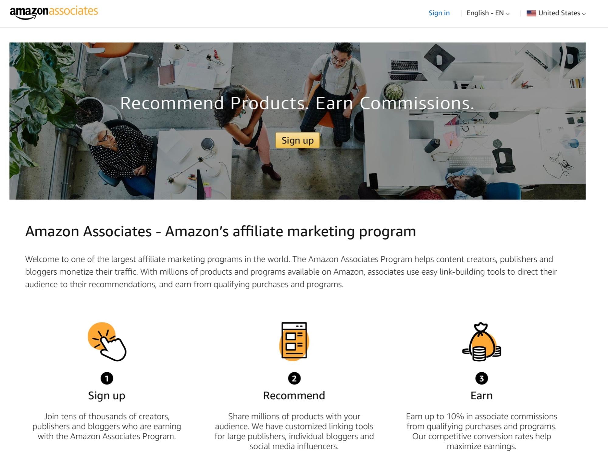 Amazon associates affiliate program