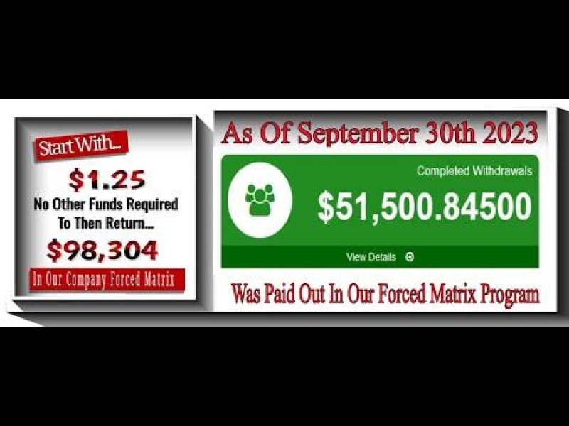 – Unveiling the Secrets Behind Our Feeder Forced Matrix $51,845 Payout!
– The Astonishing $51,845 Payout: Decoding the Feeder Forced Matrix System
– Inside the Feeder Forced Matrix: How We Achieved a $51,845 Payout
– The Mechanics Behind the $51,845 Payout: Exploring the Feeder Forced Matrix System
– From $36,000 to $51,845: Unraveling the Feeder Forced Matrix Payout Process